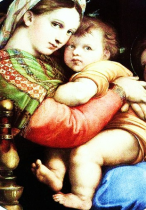 Madone à la chaise                                              RAPHAËL 1515/1516                                                     Florence - détail                                                                