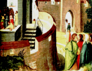« Préparatifs du repas pascal et trahison de JUDAS » H.FÜLLMAURER ( XVI°S. VIENNE ) détail du Retable de Montbéliard