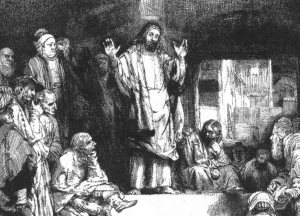 Jésus prêchant